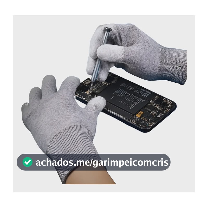 Luva Antiestática Manutenção Celular Componentes Eletrônicos