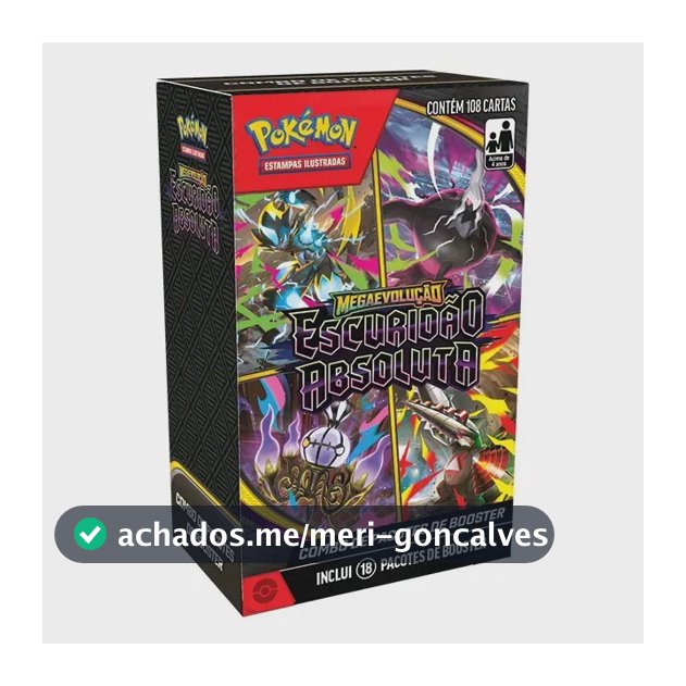 Cartas Pokémon TCG Booster Coleção Escuridão Absoluta 108 Cards Copag