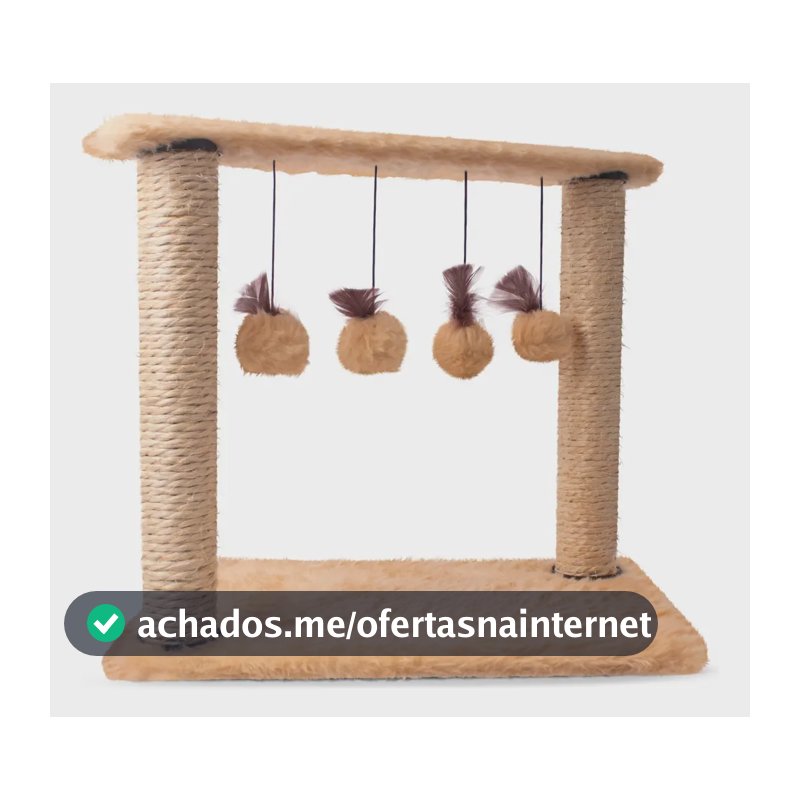 Arranhador Para Gatos Poste Com Brinquedo Gato Exclusivo Cor Bege