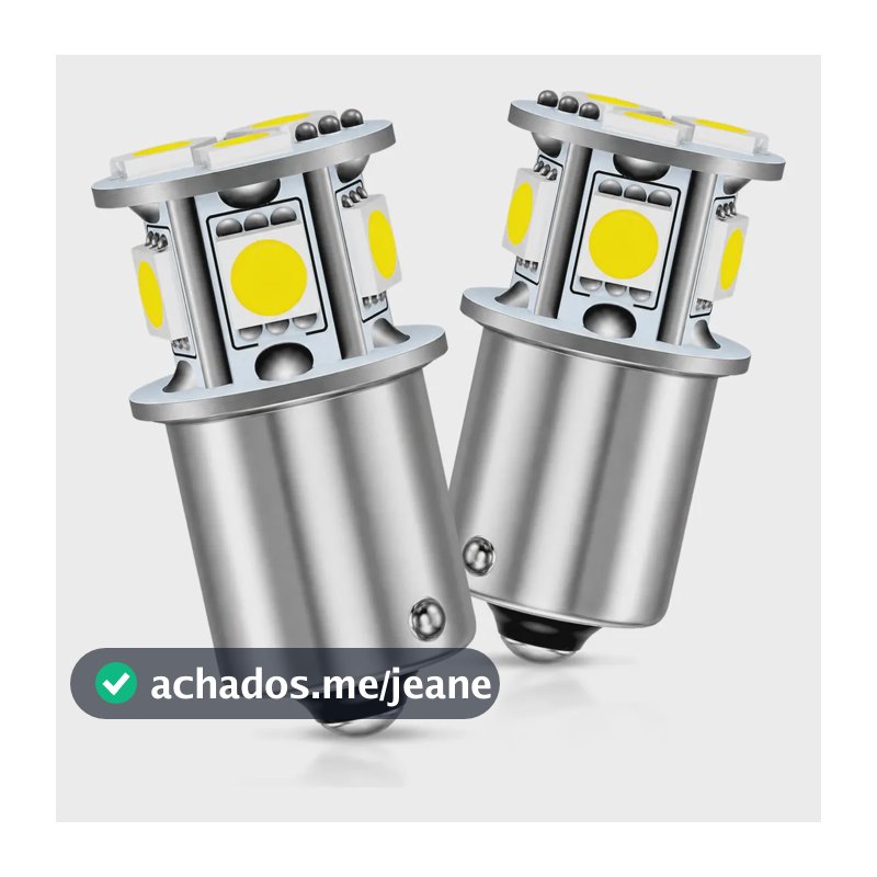 Par Lâmpadas Led 1 Polo P21w Ba15s 1156 5050 8smd 6.000k 12v P21w 1156 Branco-frio