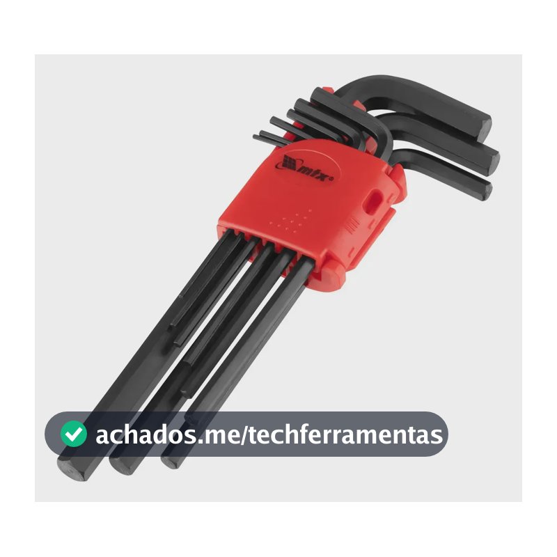 Jogo De Chave Allen Longa Oxidado Preto 1,5-10mm 9pcs Mtx