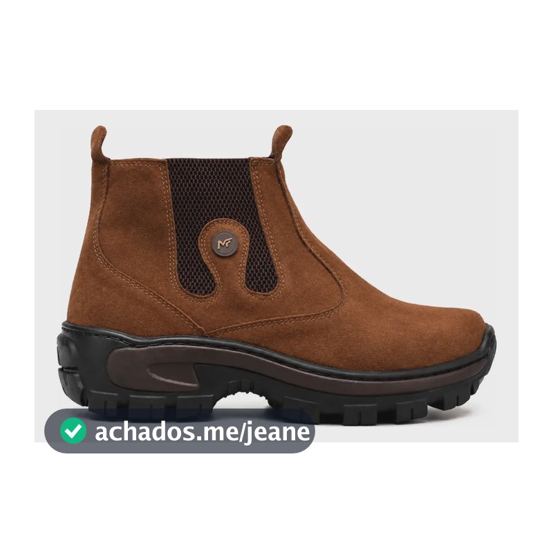 Bota Coturno Adventure Couro Kit Palmilha Reforçado Pvc 3080 Marrom Liso 41 Br