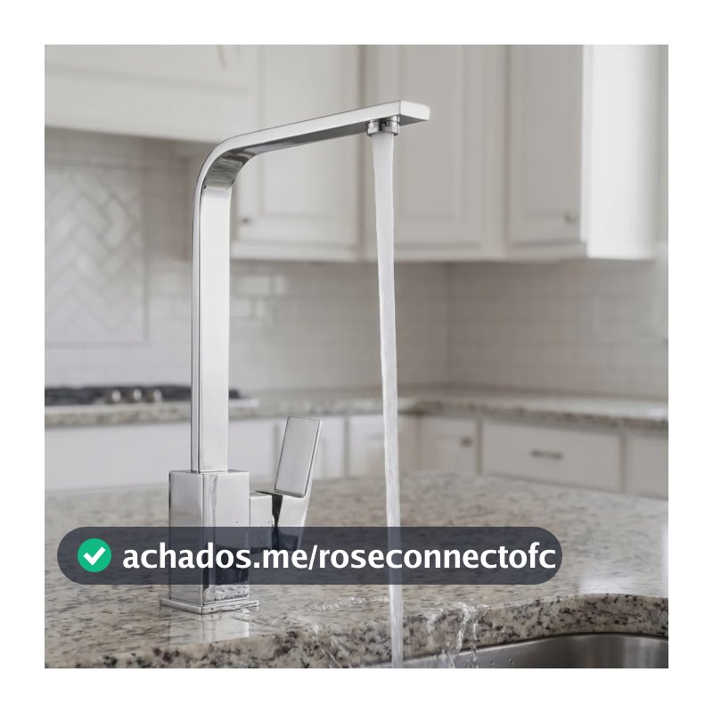 Torneira Cozinha 35cm De Inox Monocomando Moderna Para Pia Prateado Cromado