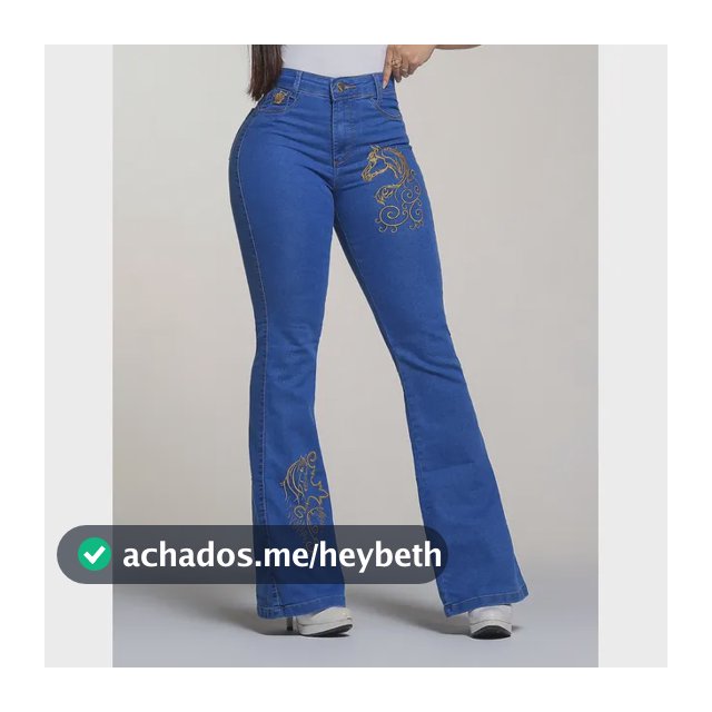 Calça Jeans Feminina Bordada Country Rodeio Flare Elastano
