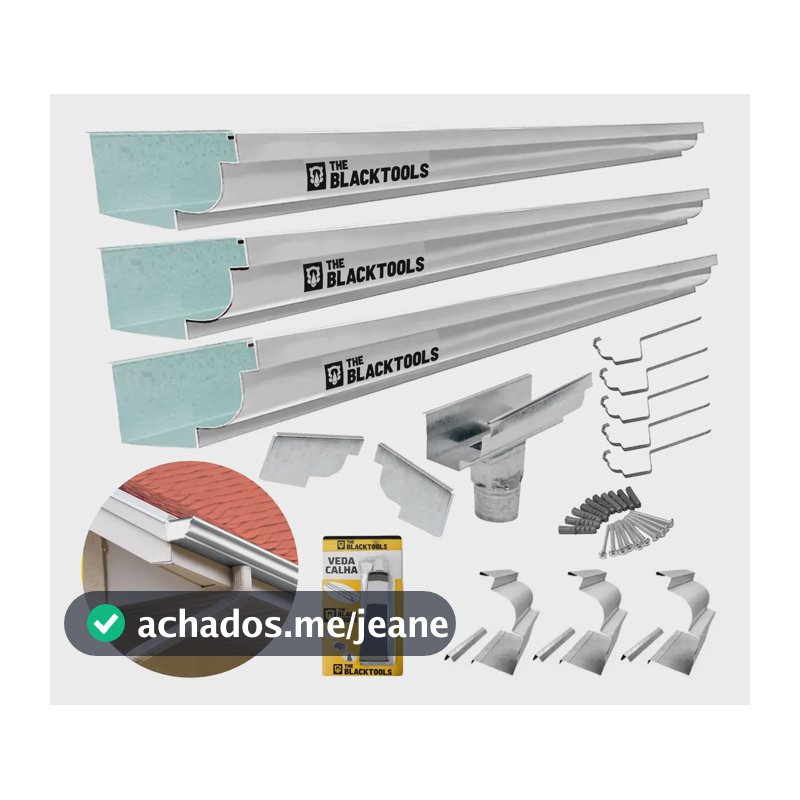 Kit Calha Telhado Beiral 6m Aço Galvanizado Corte 28