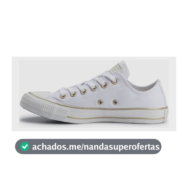 Tênis Converse Feminino Taylor Ct2834 Curto T Branco/branco/ouro Claro Liso 36 Br