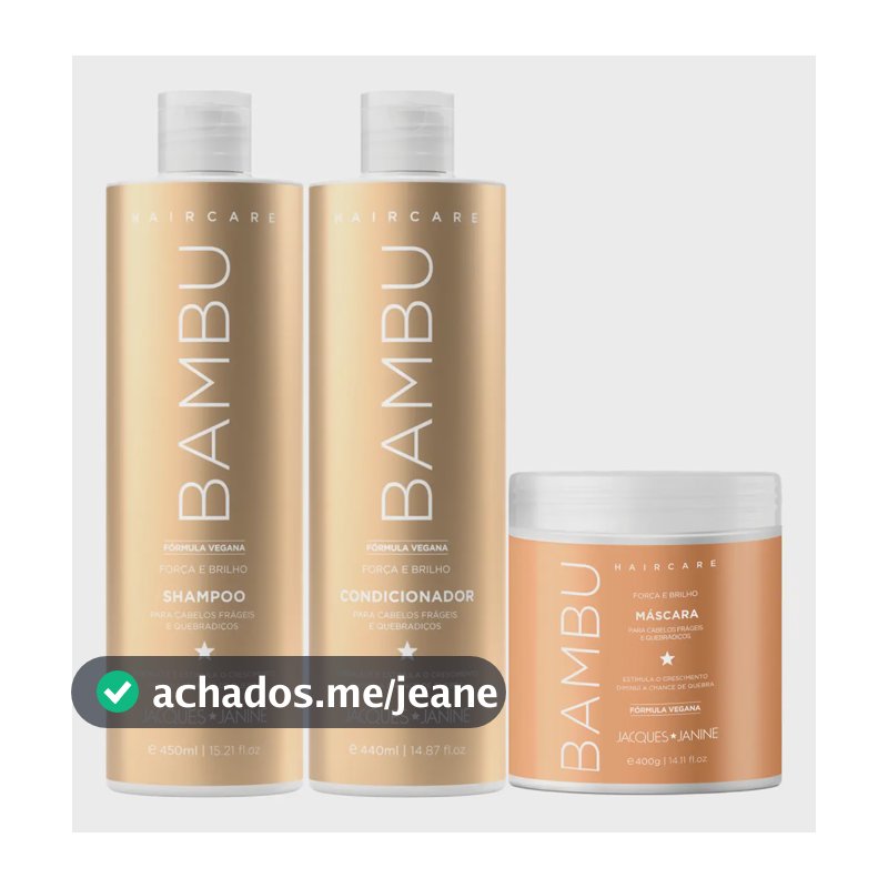 Kit Jacques Janine Bambu Shampoo Condicionador Máscara