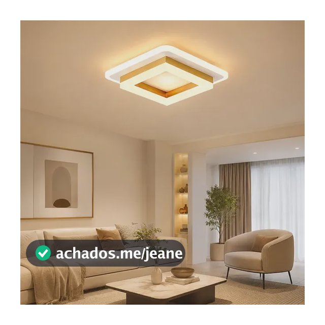Luminária De Teto Sobrepor Lustre Para Sala De Led Plafon 127/220v Dourado