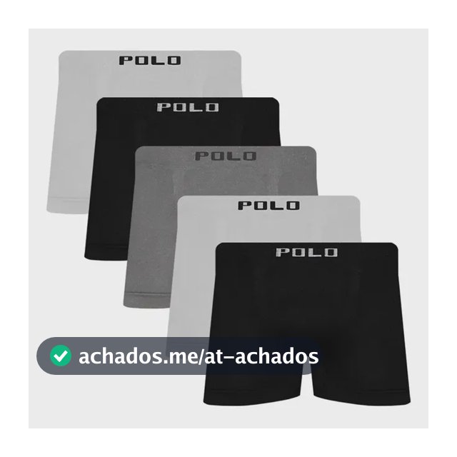Kit 5 Cuecas Boxer Polo Star Microfibra Conforto Sortida