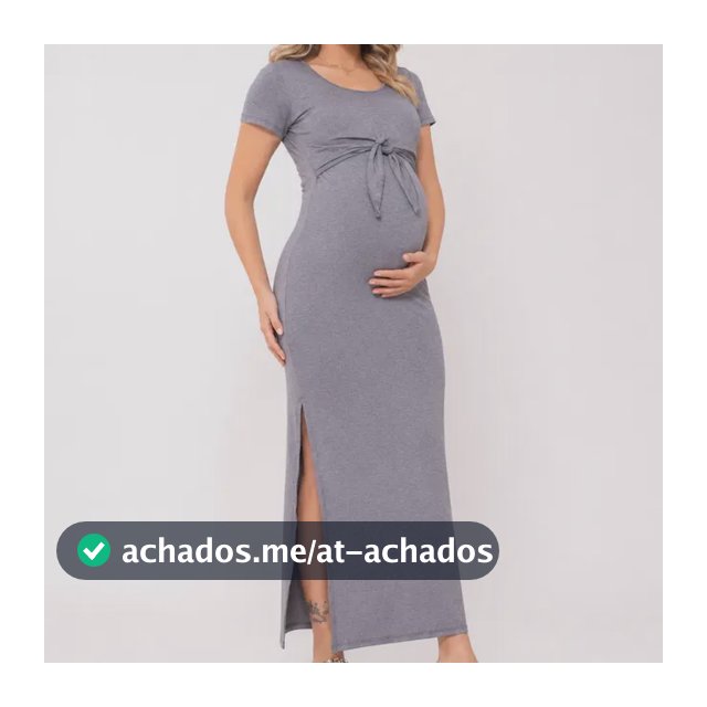Vestido Longo Gestante Com Abertura Para Amamentação