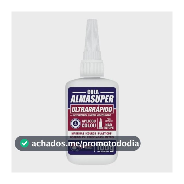 Cola Instantânea Almasuper 100g Adesiva Secagem Rápida Precisão