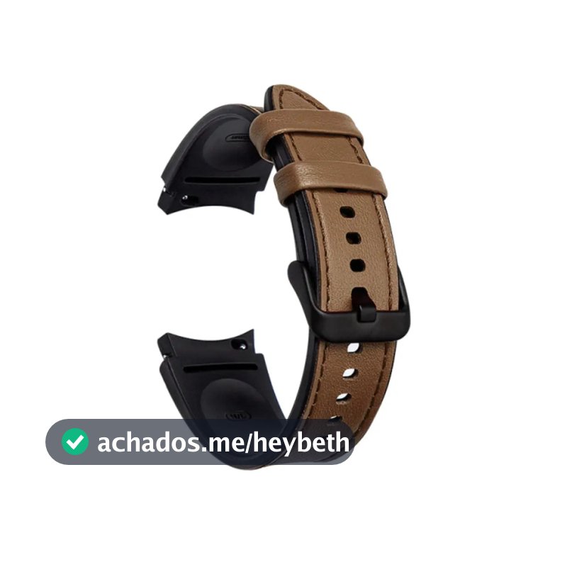 Pulseira De Couro + Silicone Para Samsung Galaxy Watch4 Galaxy Watch5 Galaxy Watch6 E Galaxy Watch7 Cor Marrom Largura Da Pulseira 20mm