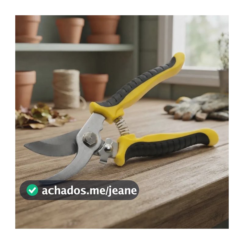 Tesoura para Poda Galhos Plantas Flores Alicate Poda Jardinagem Profissional com Cabo Emborrado e Lamina em Aço Inox