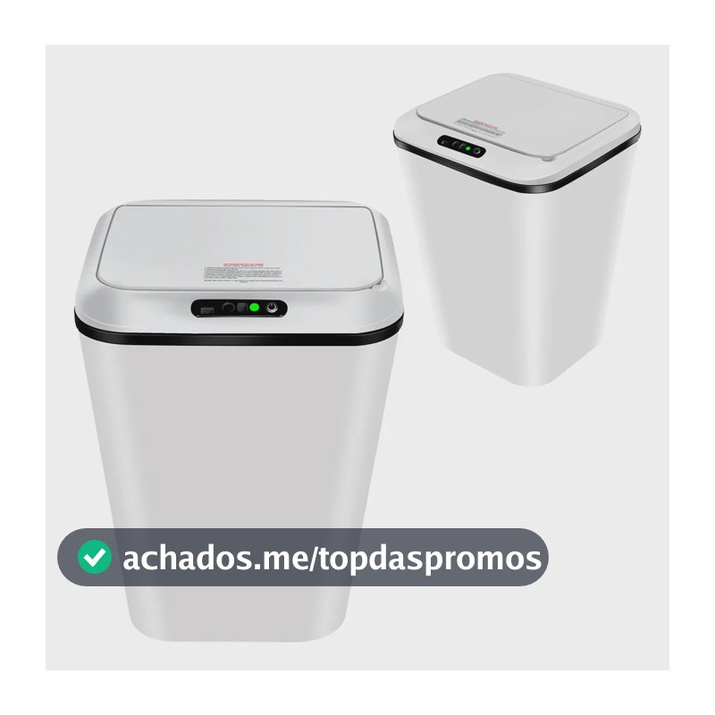 Lixeira Automatica Inteligente 16 L Com Sensor Touch Cozinha Cor Branco