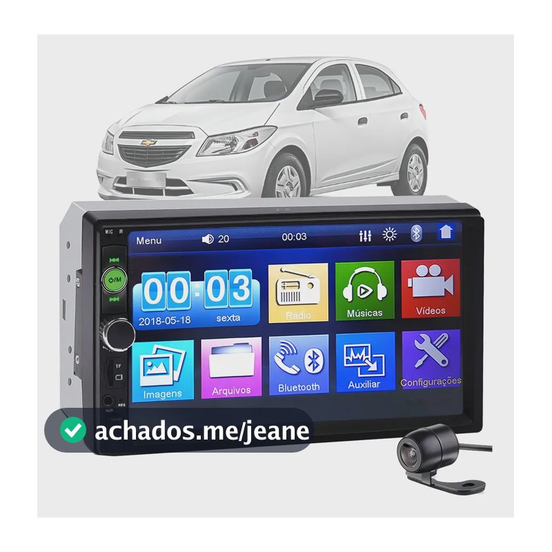 Central Multimídia Ali Ron MP5 7 Pol Onix Joy 2012-2019 Bluetooth Câmera Ré