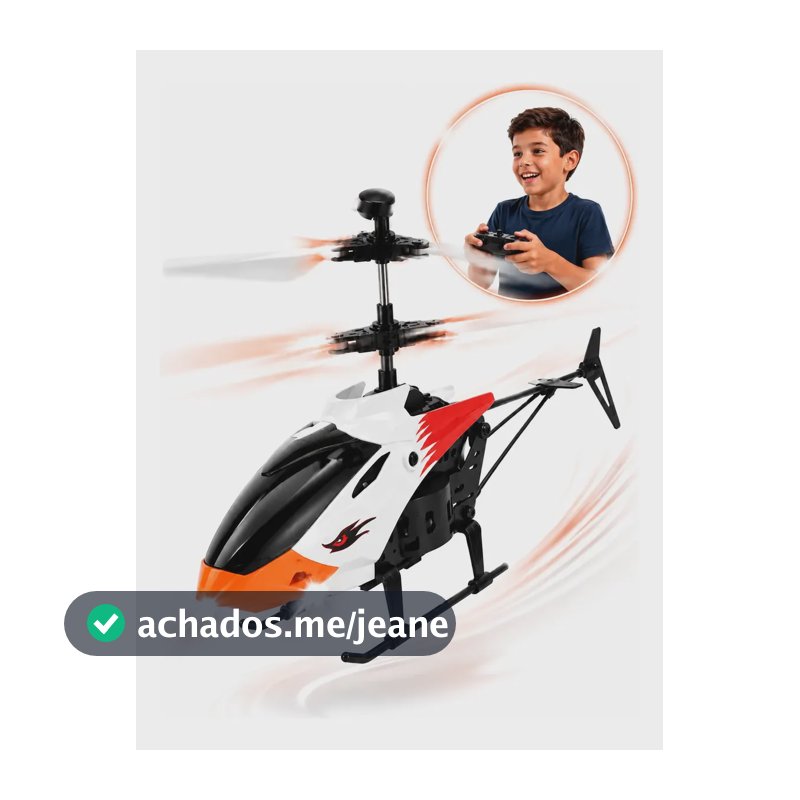 Helicóptero Controle Remoto Recarregável Brinquedo Presente Branco