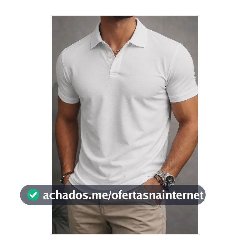 Polo Masculina Piquet Premium Confortável Branco M