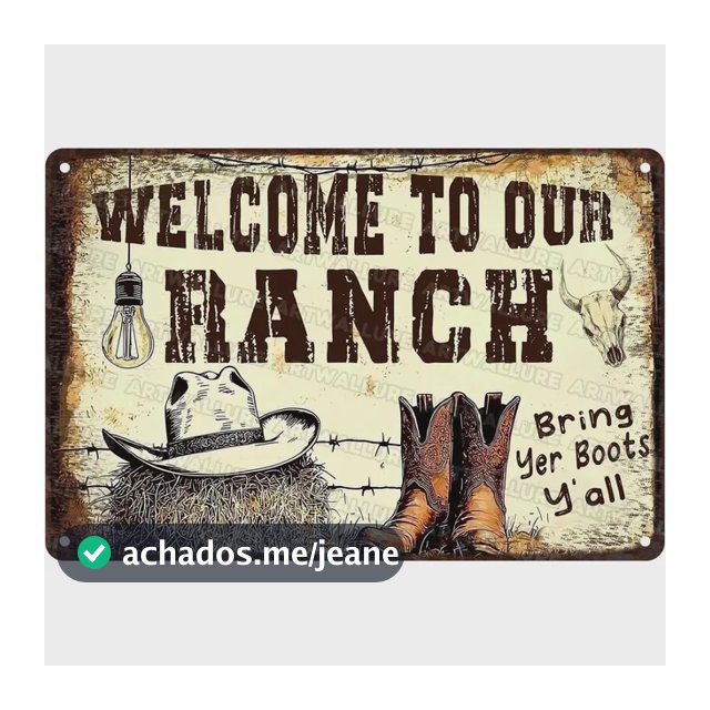 Sign Welcome To Our Ranch Vintage Farmhouse Sign 2030cm