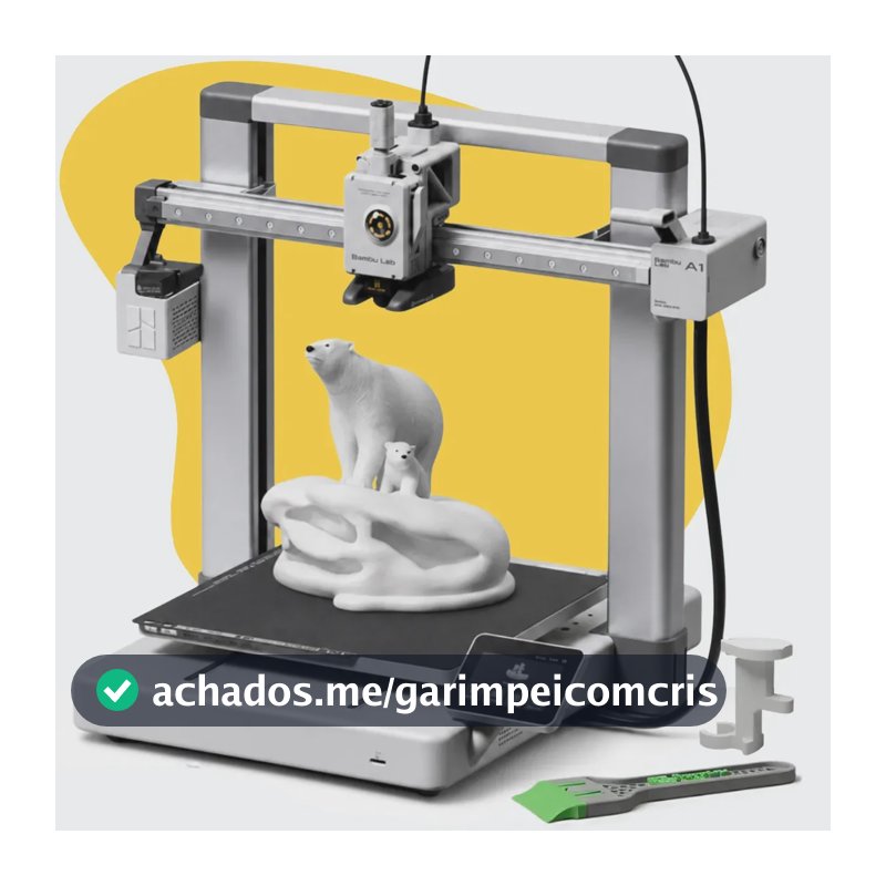 Impressora 3d Fdm Aberta A1 Bambu Lab Sem AMS + Porta Resíduos - Espátula - Chave Manutenção