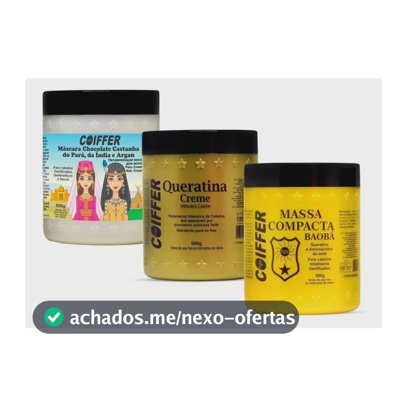 Kit Cronograma Capilar Coiffer Hidrata + Nutre + Reconstrói