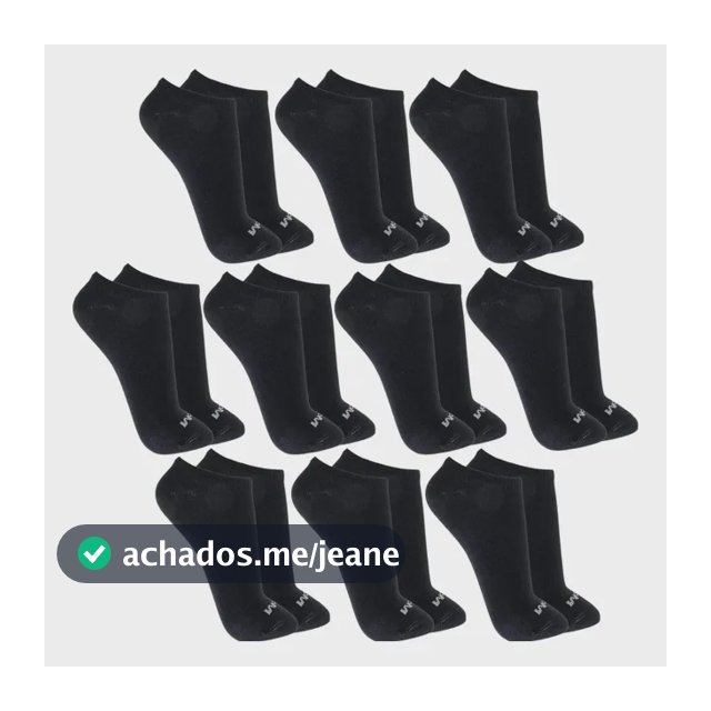 Kit 10 Pares Meias Mash Invisível Esportiva Algodão Original