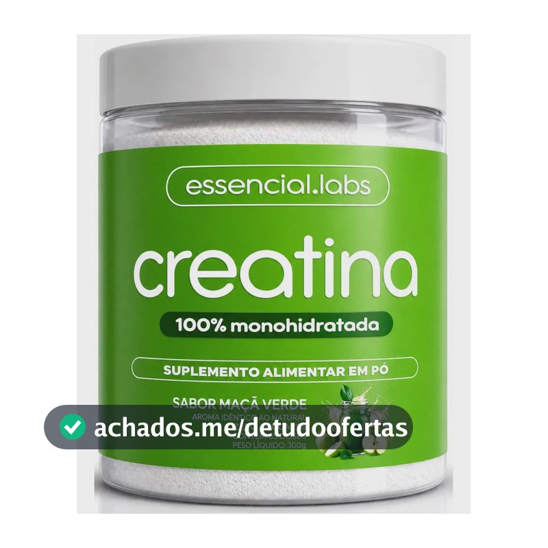 CREATINA MONOHIDRATADA 100% Pura - Sabor Maçã Verde - 300g