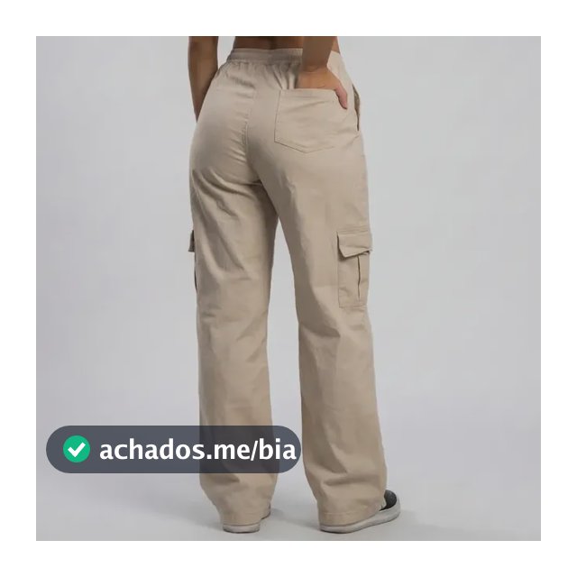 Calça Cargo Feminina Wide Leg Algodão Cintura Alta Y2k