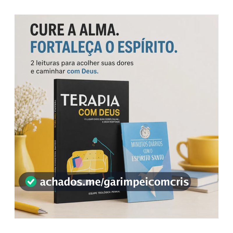 Kit Terapia com Deus E Devocional Minutos Diários com Espírito Santo Livros Cristãos Sobre Ansiedade Preocupações Fé Oração Paz Esperança e Vida com Deus
