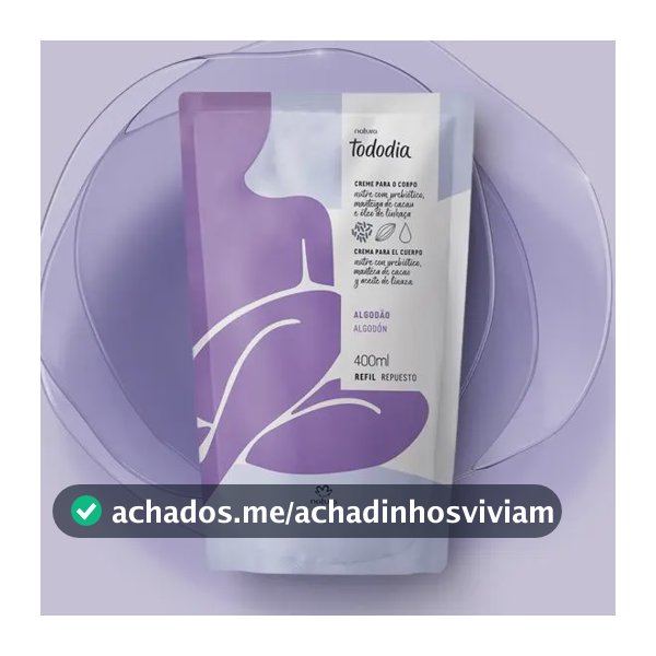 Refil Creme Nutritivo para o Corpo Natura Tododia Algodão 400ml