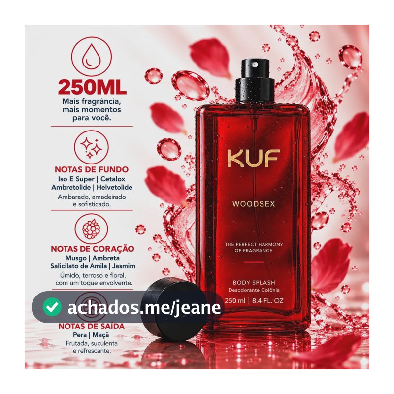 Body Splash Masculino Kuf Woodsex 250ml Importado