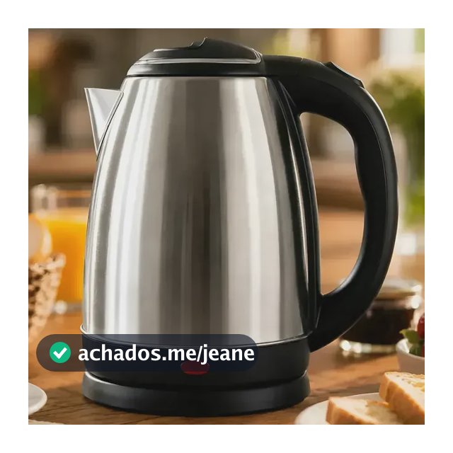 Chaleira Elétrica Inox 1,8 Litros Jarra Aquecedora Com Desligamento Automático e Base Giratória Aquecimento Rápido Alça Ergonômica Para Escritório Casa Cozinha Viagem Fervedor De Água Moderno