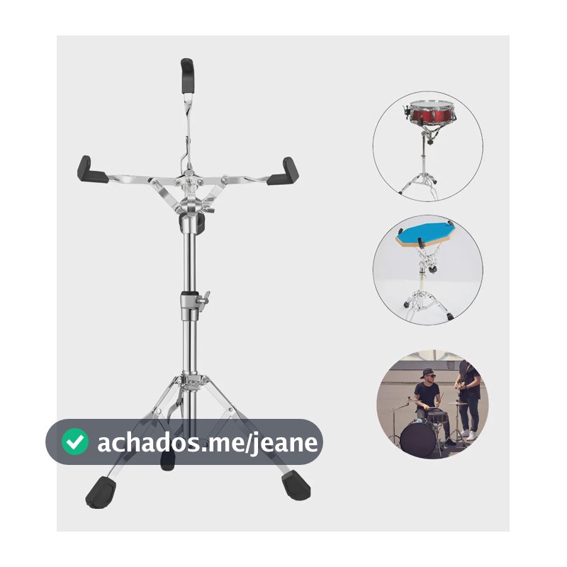 Suporte Estante Reforçada Para Caixa De Bateria 220 New Cromada Baterista Premium Marca Dc Music