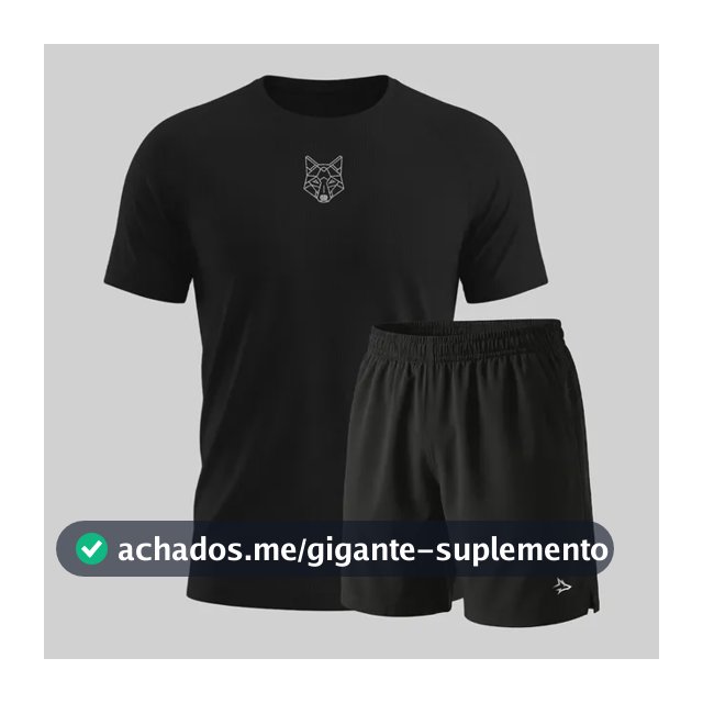 Kit Bermuda Lobo+camiseta Lobo Dry Fitness Academia Alpha