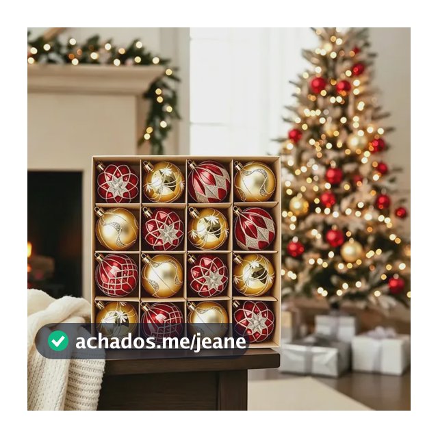 Kit 16 Bolas De Natal Enfeites Árvore Decoração Natalina