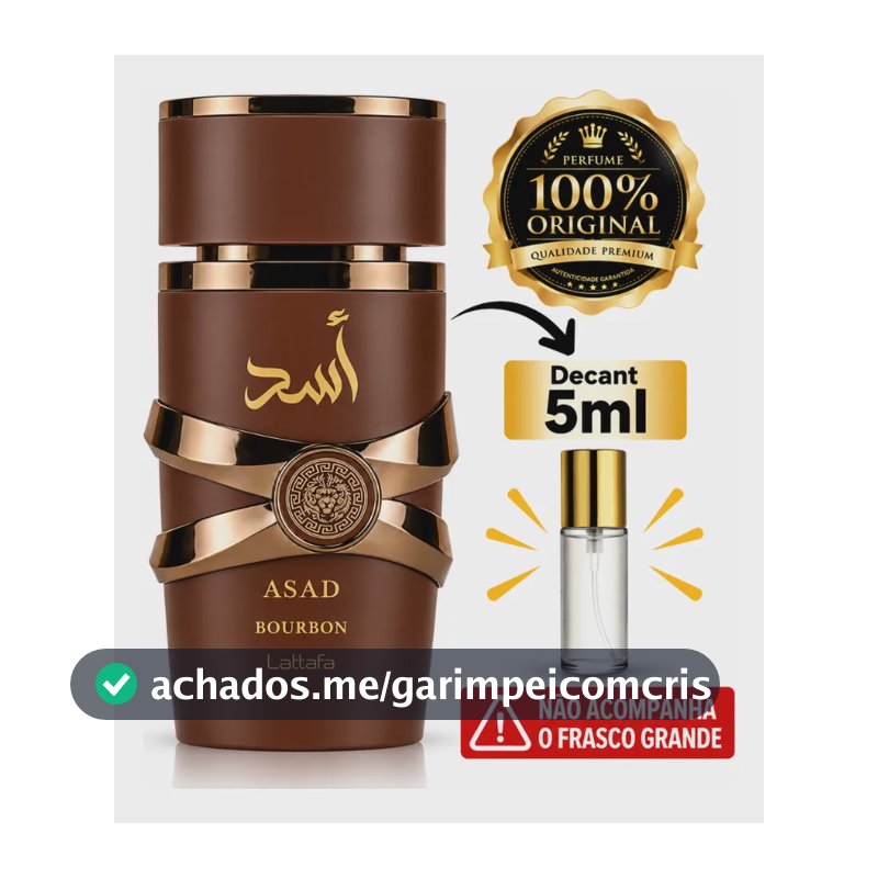 Perfume Arabe Masculino Asad Bourbon Lattafa 5ml