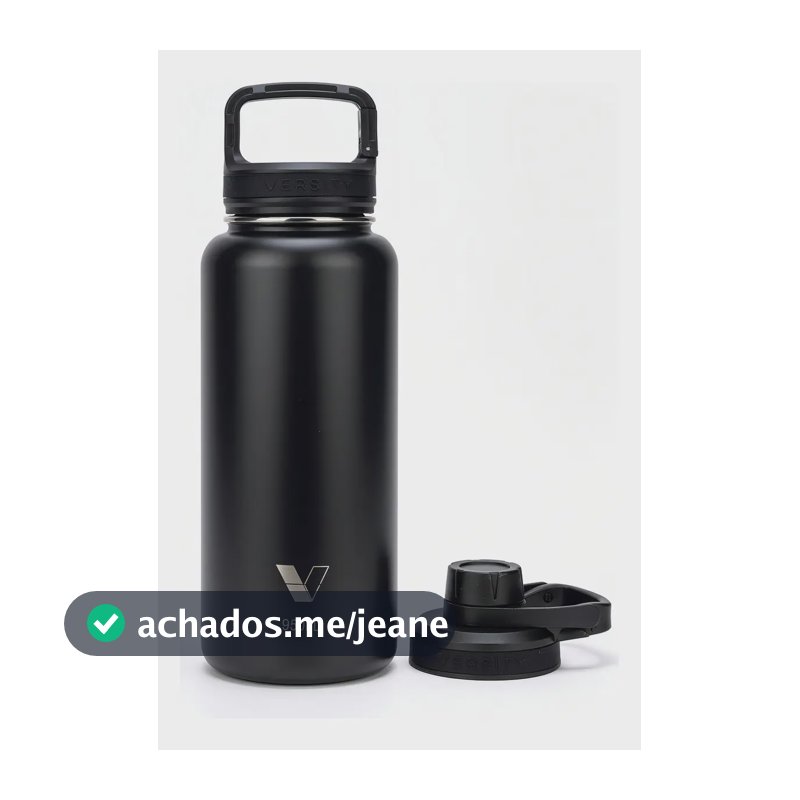 Garrafa Térmica Isolada A Vácuo Versity Coldkeeper 1l Inox Cor Preto