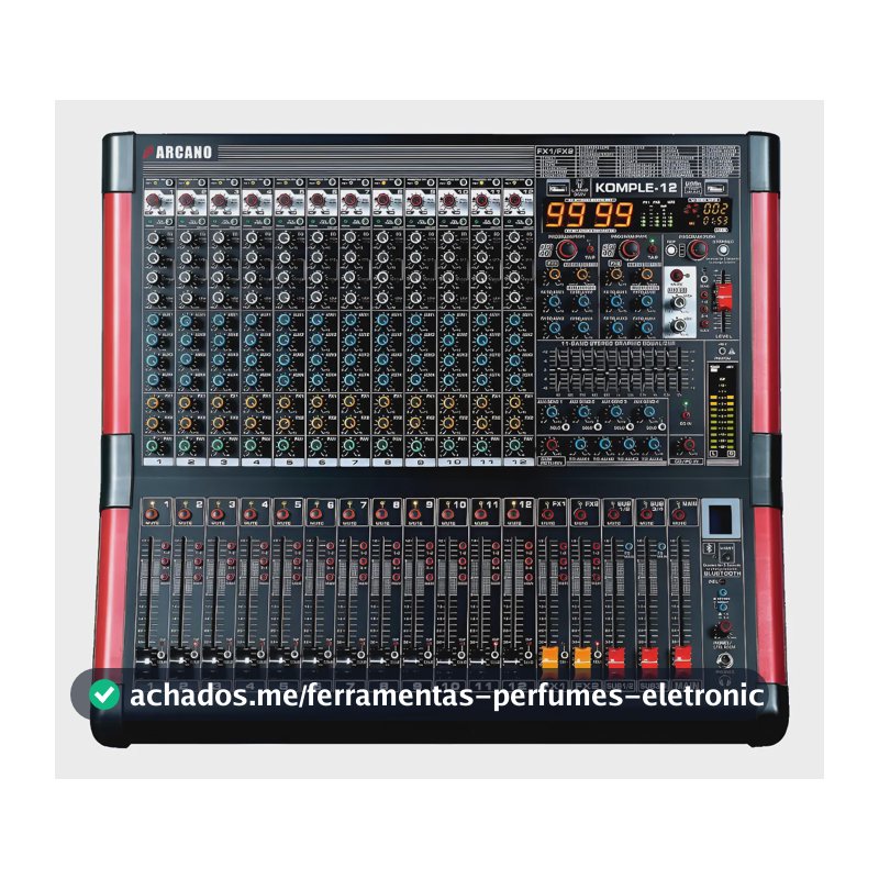 Mesa De Som Arcano Komple-12 Duplo Efeito Rec Usb Eq Bi-volt