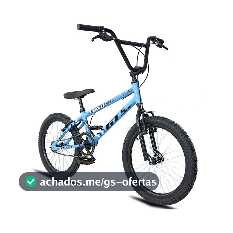 Bicicleta Aro 20 BMX aero cross infantil GT Sprint Cross R20 Freio V-Brake Azul e Preto