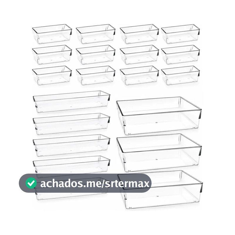 Kit Organizador de Acrílico para Maquiagem e Gavetas com 21 Peças