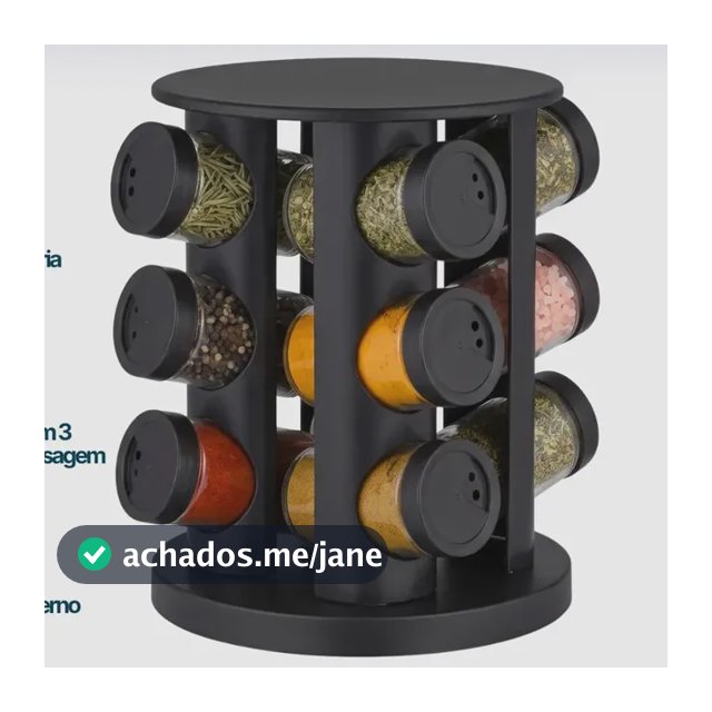 Kit Porta Condimentos Vitrex 9 Potes Em Vidro Preto Com Base Giratória