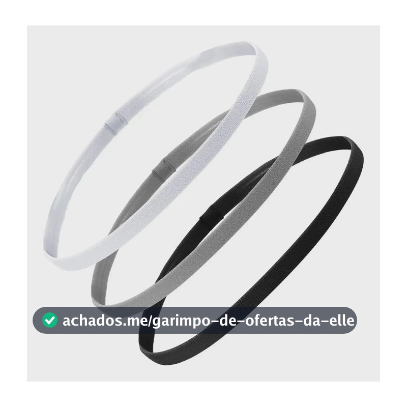 Kit 3 Faixas Cabelo Suor Headband Corrida Esporte Testa Yoga