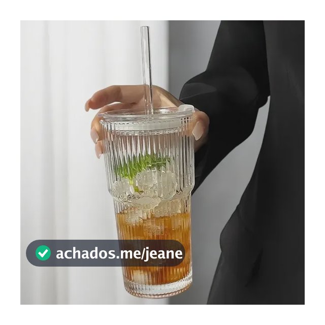 Copo De Vidro Com Tampa E Canudo Para Bebidas Geladas Água