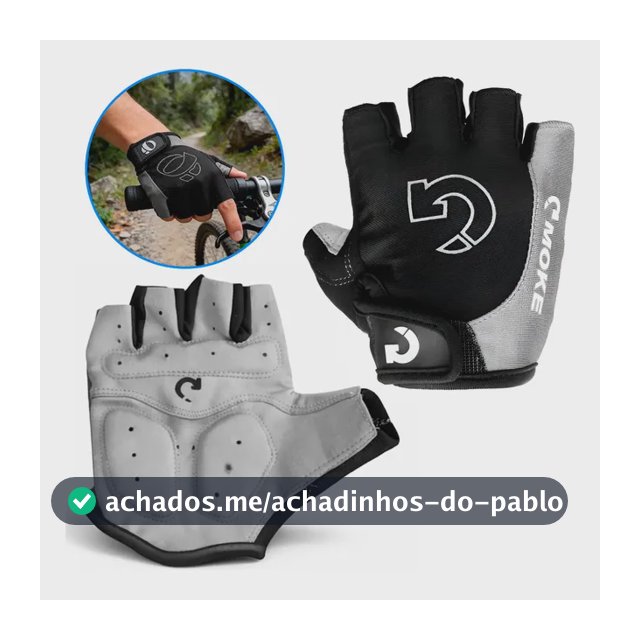 Luva Ciclismo Academia Acolchoada Respirável Antiderrapante Preto G