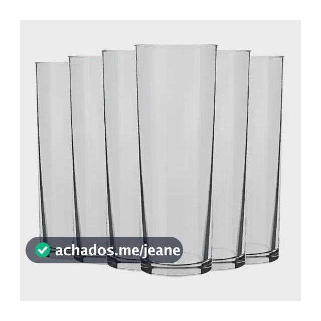Jogo De Copos Cylinder Nadir Figueredo Vidro 300ml Com 6 Peças