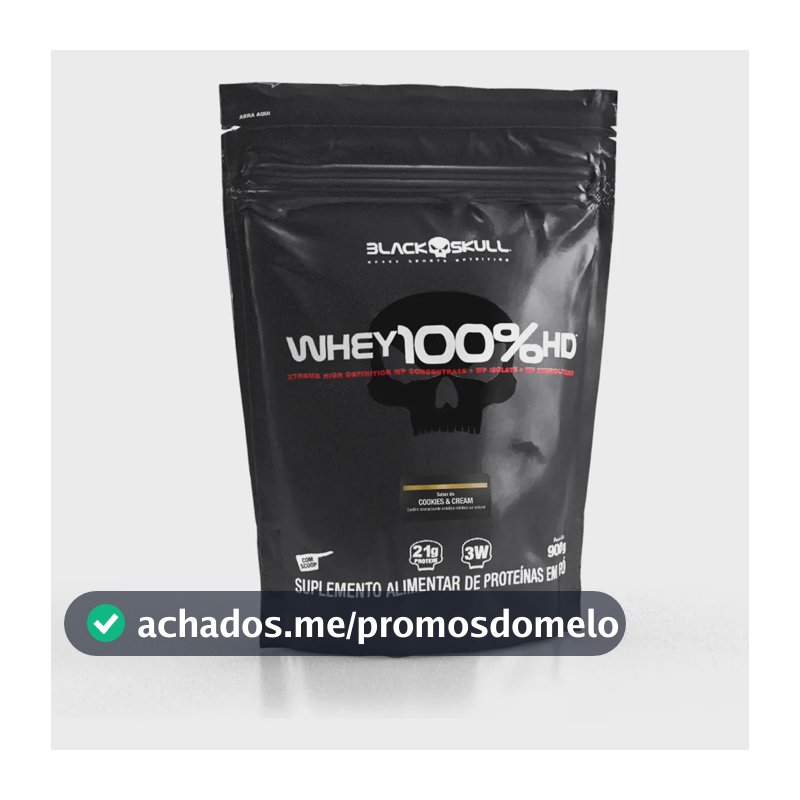 Proteína Black Skull Whey 100% HD em pó sabor Cookies and cream x 900g