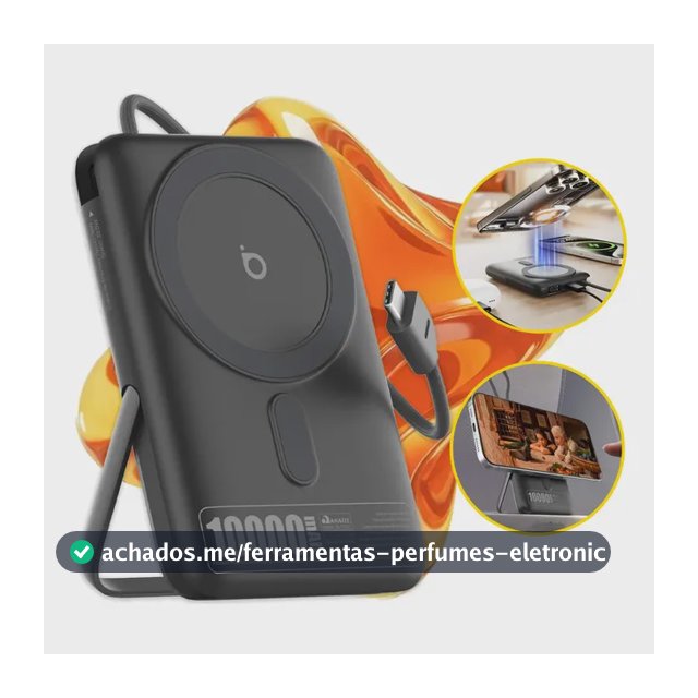 Basike Carregador Portátil Power Bank B205 Magsafe 10000mah PD 22.5w Turbo Rápido PD Tipo C USB C Sem Fio Universal Potente Com Display Para iPhone 15/16/17 Pro Max Samsung Galaxy S24 S25 Ultra Z Fold