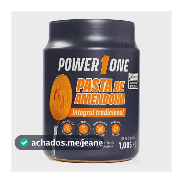 Pasta De Amendoim Power One 1kg Integral Natural