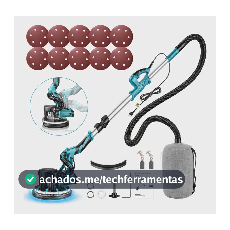 Lixadeira Profissional Parede E Teto Led 127v Azul