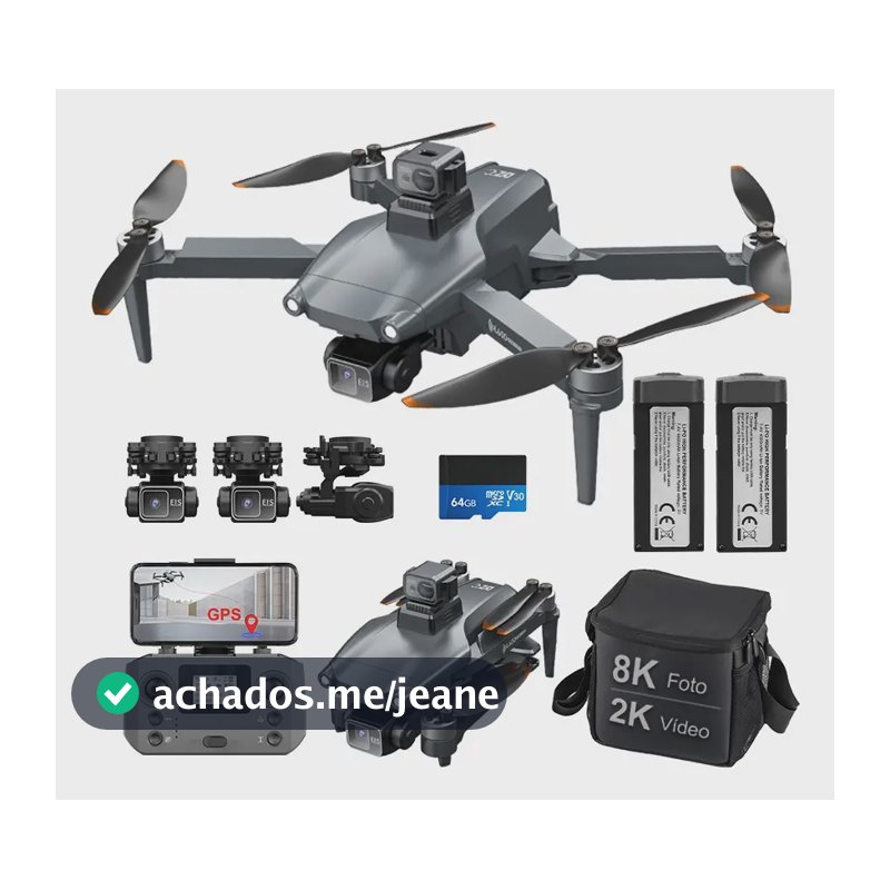 Mini Drone SJRC L600 Pro Max 8K com Câmera e 2 Baterias