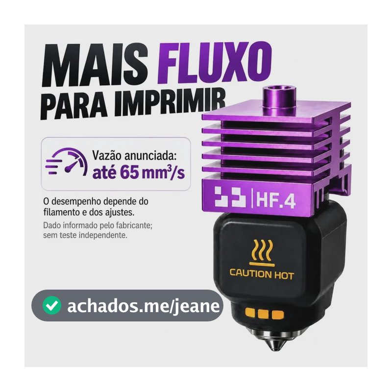Bico Hotend 0,4mm Alto Fluxo Juupine Bambu Lab Premium